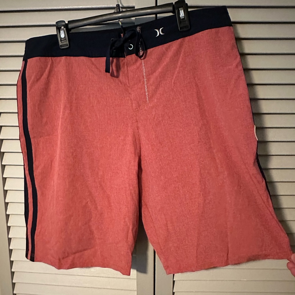 EUC Hurley Phantom Red and Navy Board Shorts Size 36